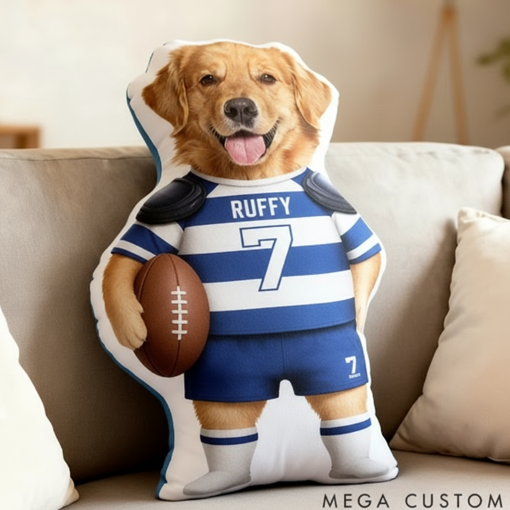 Personalized Pet Lover Sports Themed Custom Photo Cute Pillow