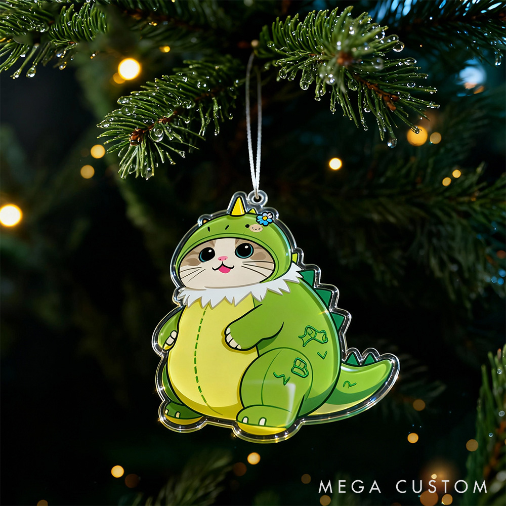 Personalized Pet Lover Adorable Dino Pet Ornament