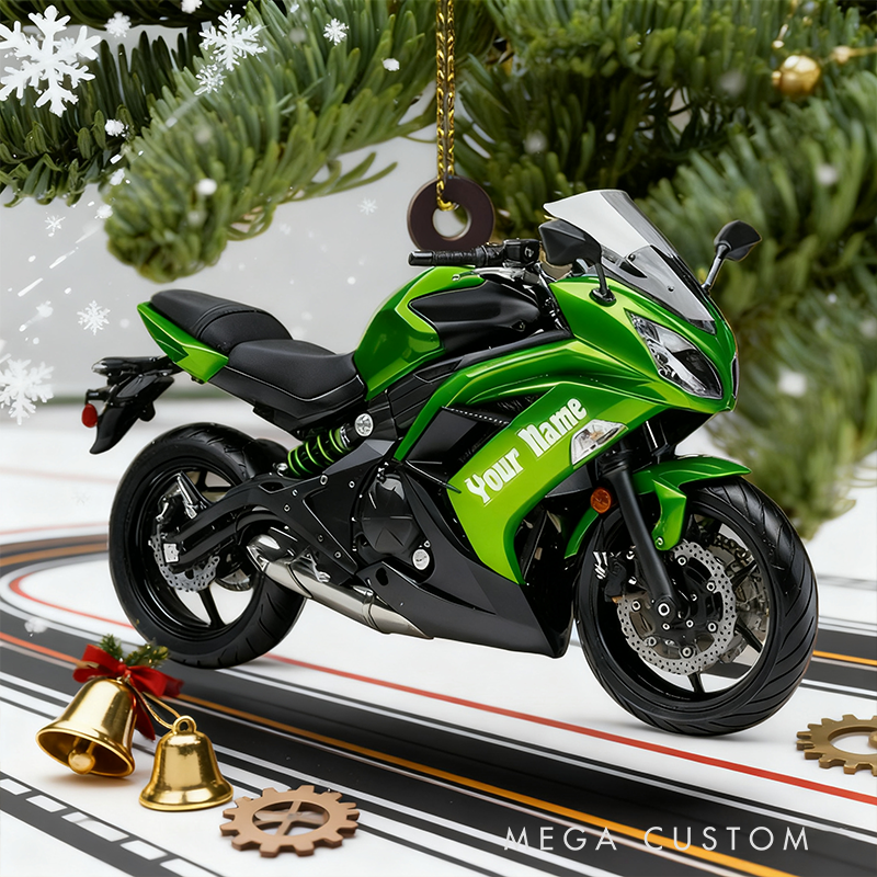 Personalized Motorcycle Christmas Ornament Custom 2D Acrylic Ornament with Name Gift for Motorcycle Lovers