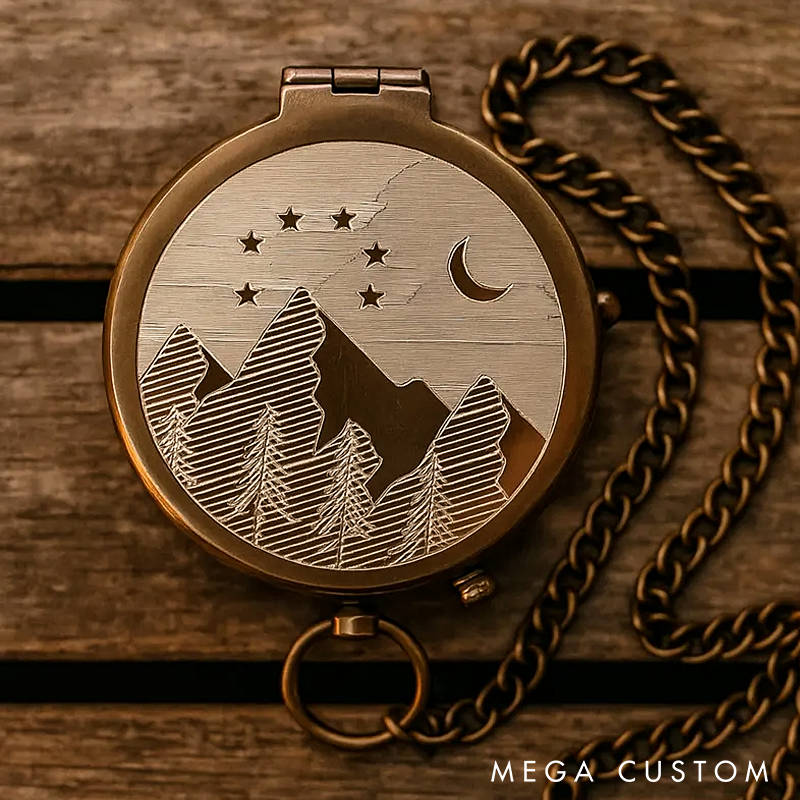 Personalized Engraved Compass Gift Custom Working Antique Brass Pocket Compass Vintage Christmas Gifts