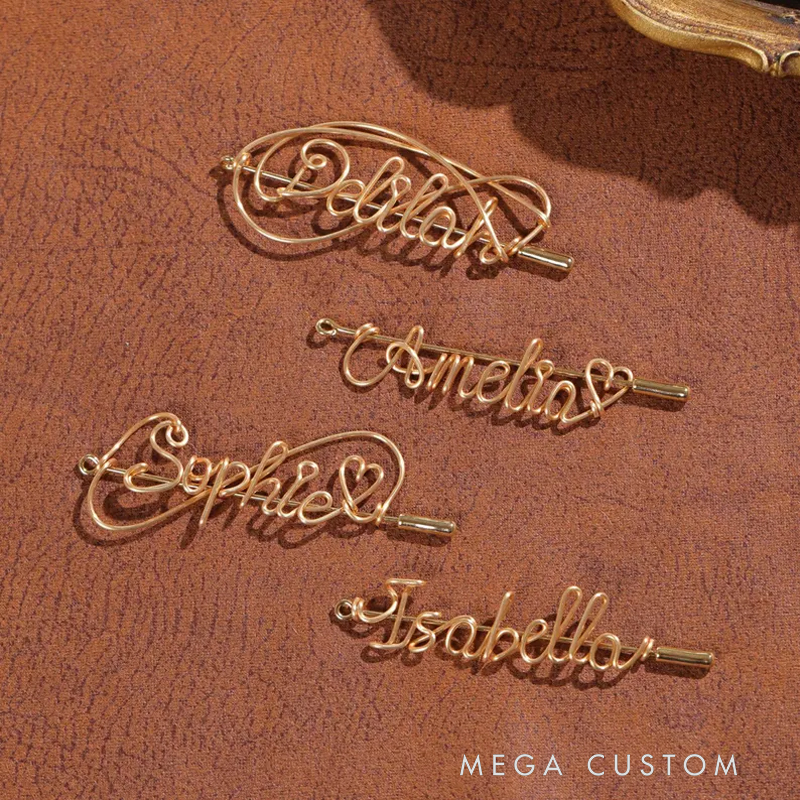 Personalized Name Brooches, Bridesmaids Custom Pins, Bags, Elegant Gold Initials Badges On Lapels, Unique Gifts For Parties And Business