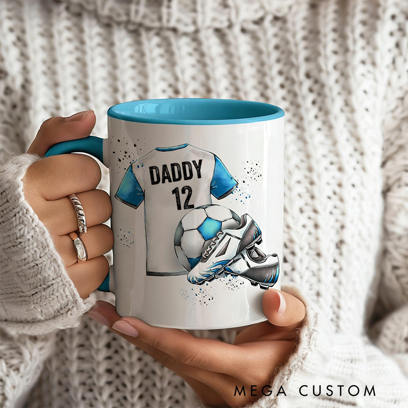 Personalized Soccer Jersey Design Mug with Custom Name and Number for Athletes and Fans