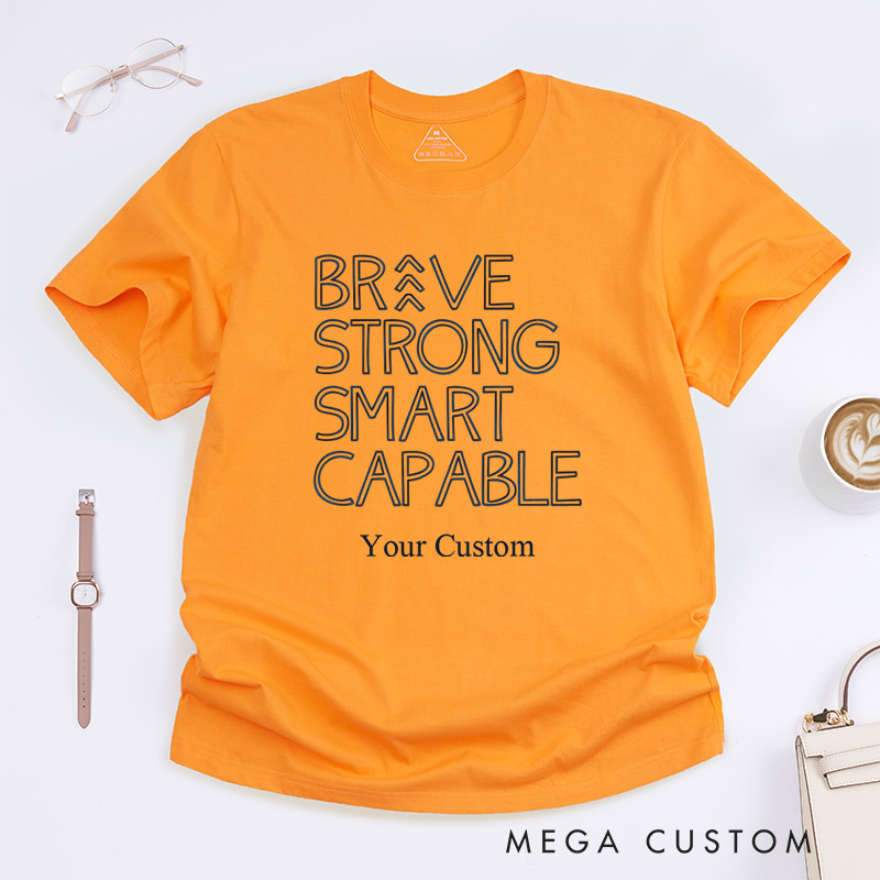 Personalized Down Syndrome Awareness Brave Strong Smart Capable T-Shirt