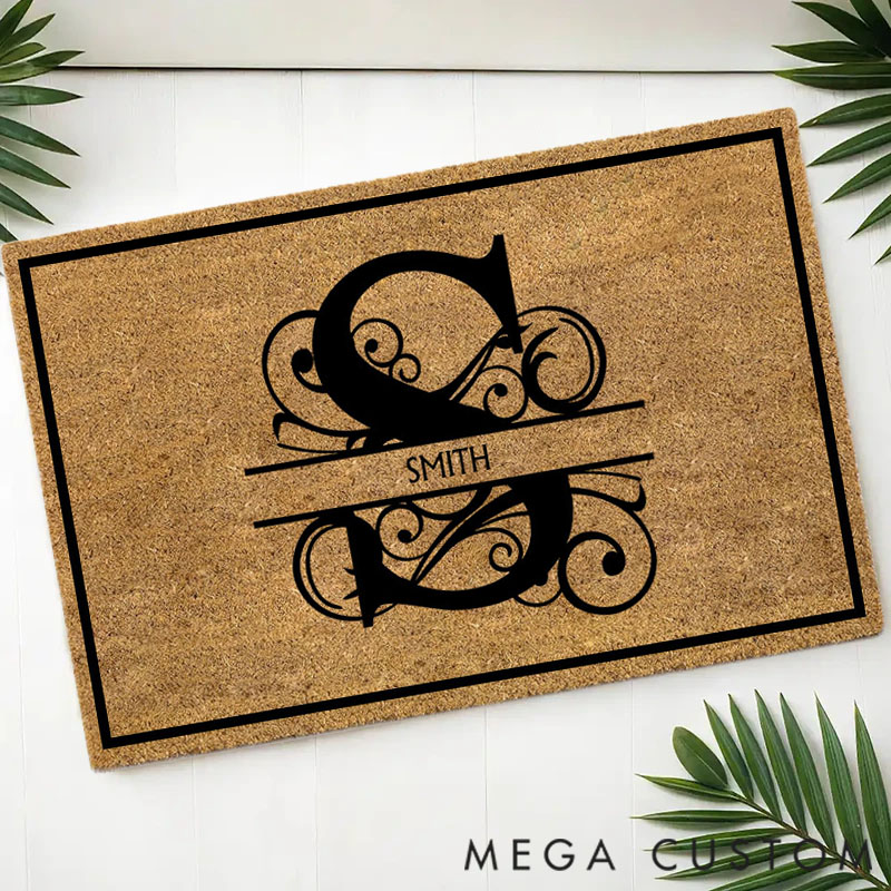 Personalized Doormat Monogram Family Name for Family