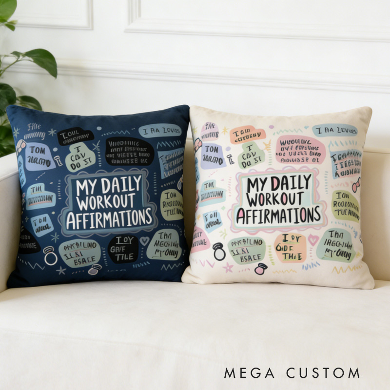 Personalized Couple Throw Pillow Workout Cushion Gym Motivation Gift Fitness Enthusiast Gift for Gym Lover
