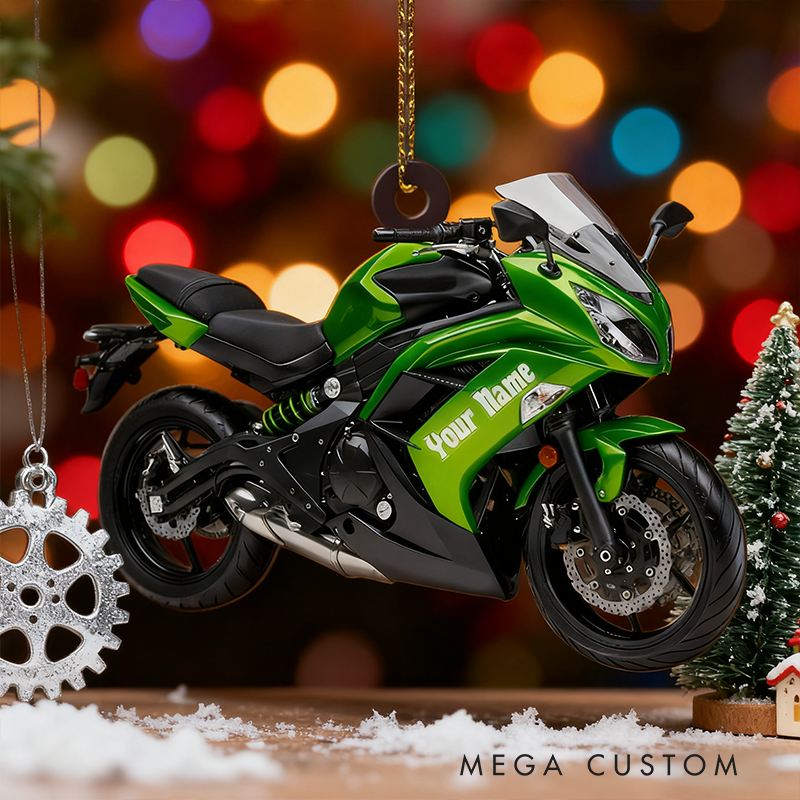 Personalized Motorcycle Christmas Ornament Custom 2D Acrylic Ornament with Name Gift for Motorcycle Lovers