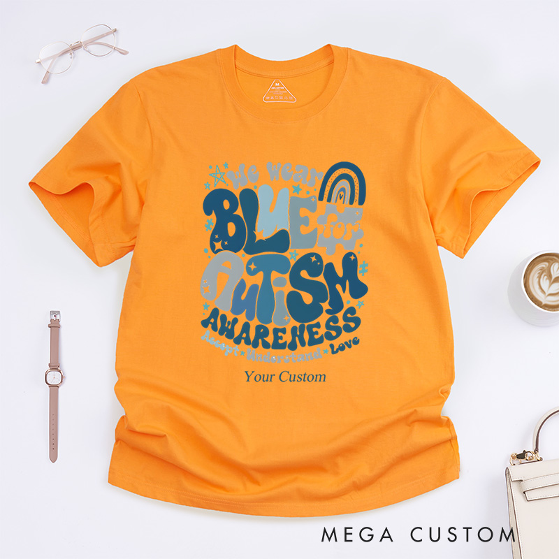 Personalized We Wear Blue Occupational Therapy Special Education T-Shirt
