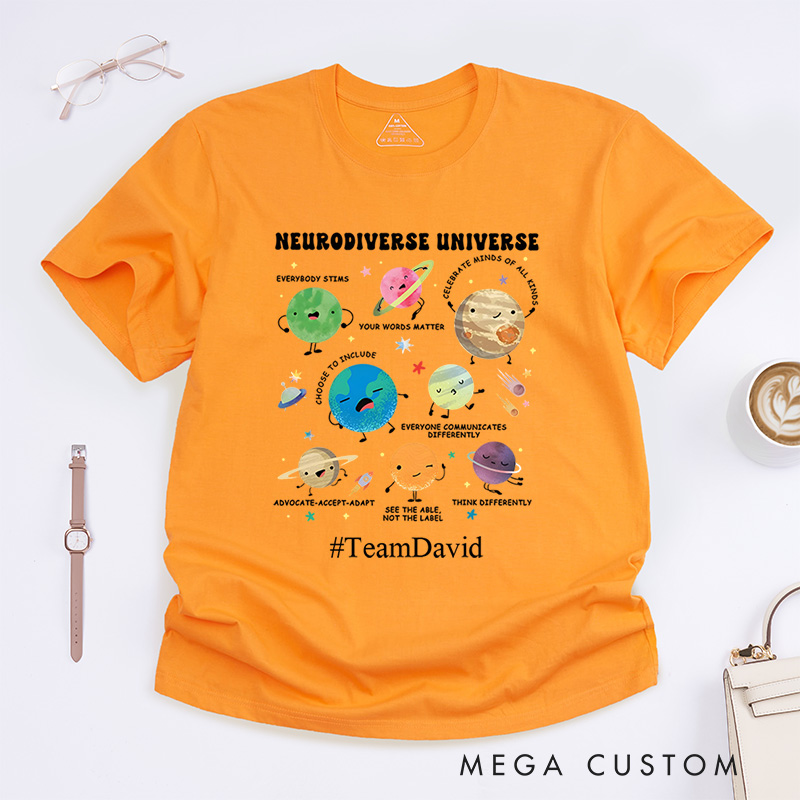 Personalized Neurodiverse Universe Celebrating Diversity And Inclusion T-Shirt  