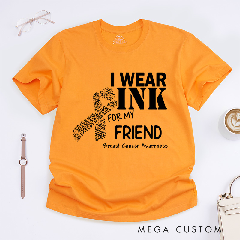 Personalized I Wear Pink For My Breast Cancer Awareness Support Advocacy T-Shirt  