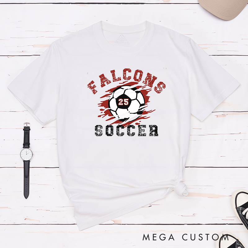 Personalized Soccer T-Shirt with Custom Team Name and Number Design