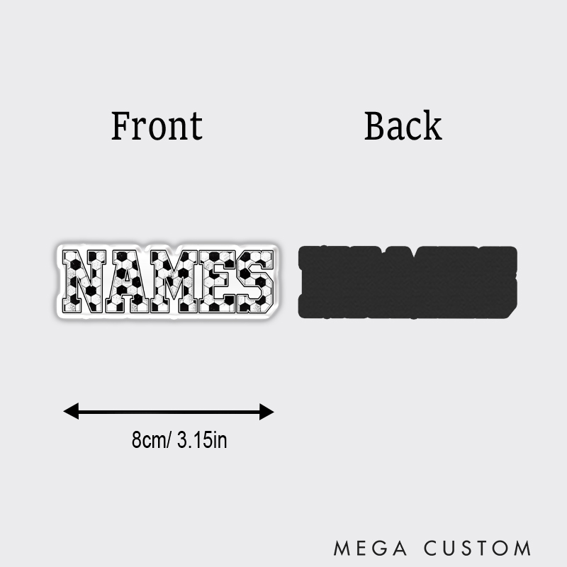 Personalized Bold Soccer Letter Fridge Magnet Customizable Name Design   