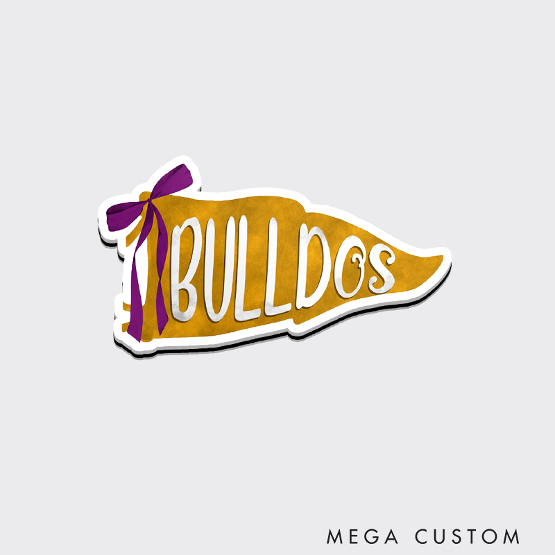 Personalized Spirit Pennant Fridge Magnets with Custom Team Name and Colors for Player