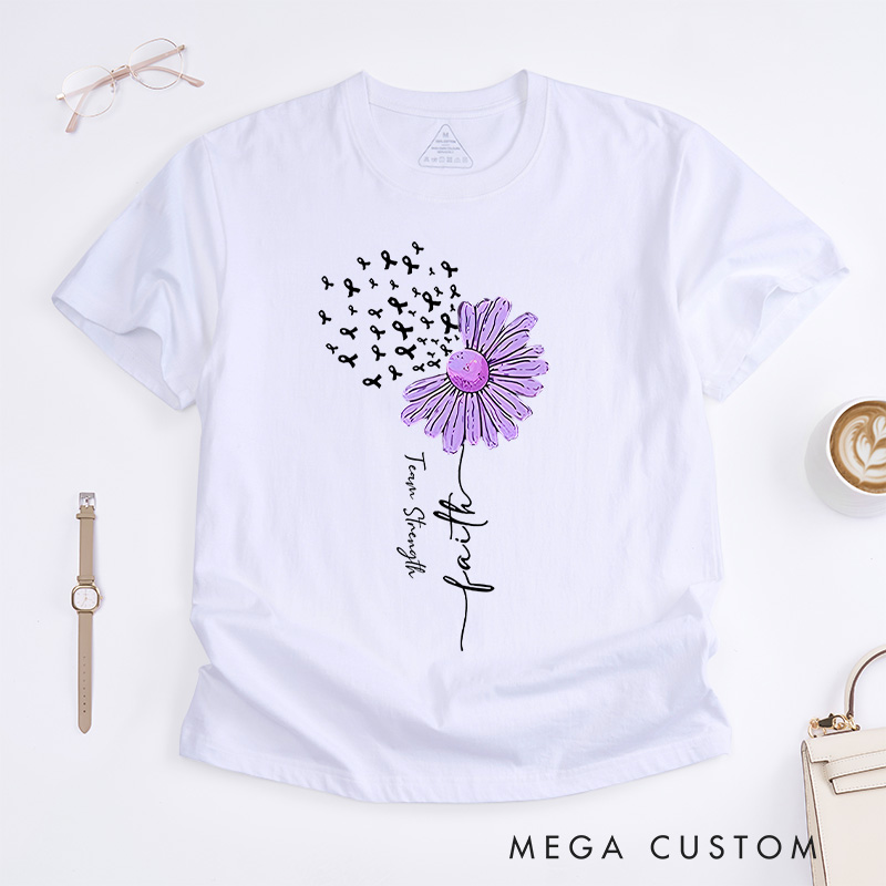 Personalized Alzheimer Fighter Flower T-Shirt  Alzheimers Gift Caring for patients with diseases