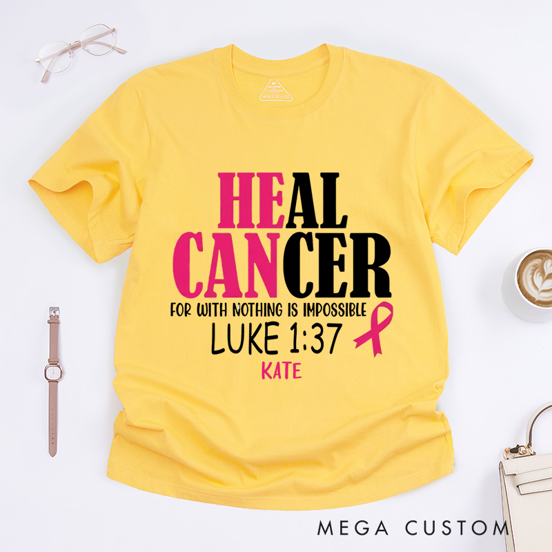 Personalized Breast Cancer Awareness T-Shirt Wife Mom Fighter Cancer Gift