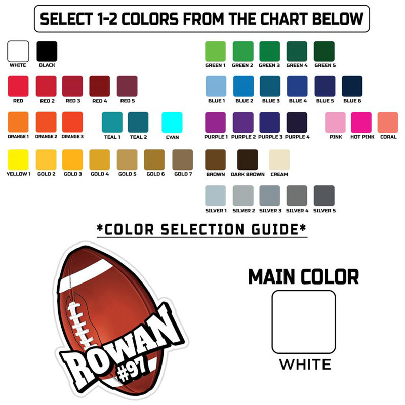 Personalized America Football and Rugby 3D Sticker with Custom Name and Number for Fans