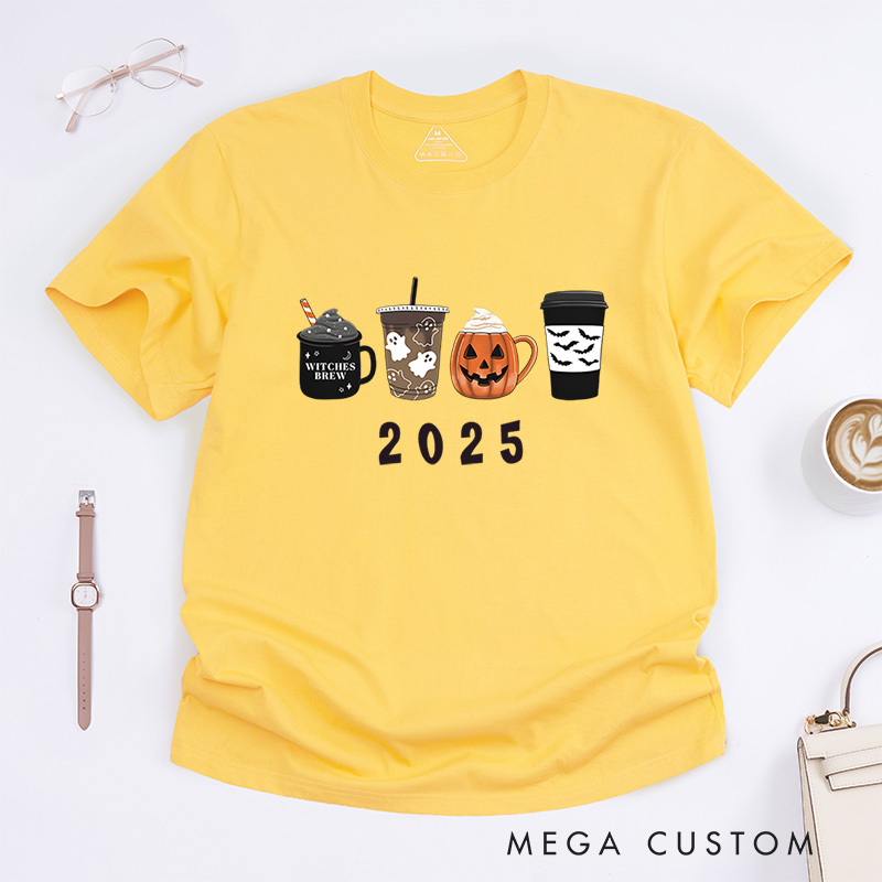 Personalized Halloween Drinks T-Shirt Perfect for Celebrating the Season with Playful Charm T-Shirt