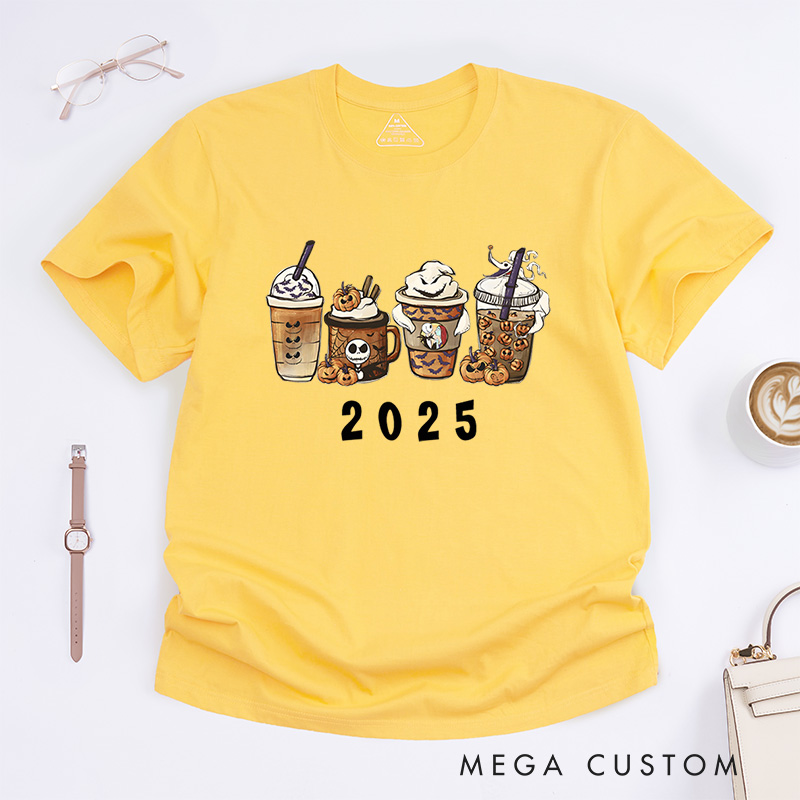 Personalized Halloween Drinks Collection T-Shirt Perfect for Fun and Whimsical Seasonal Outfits T-Shirt