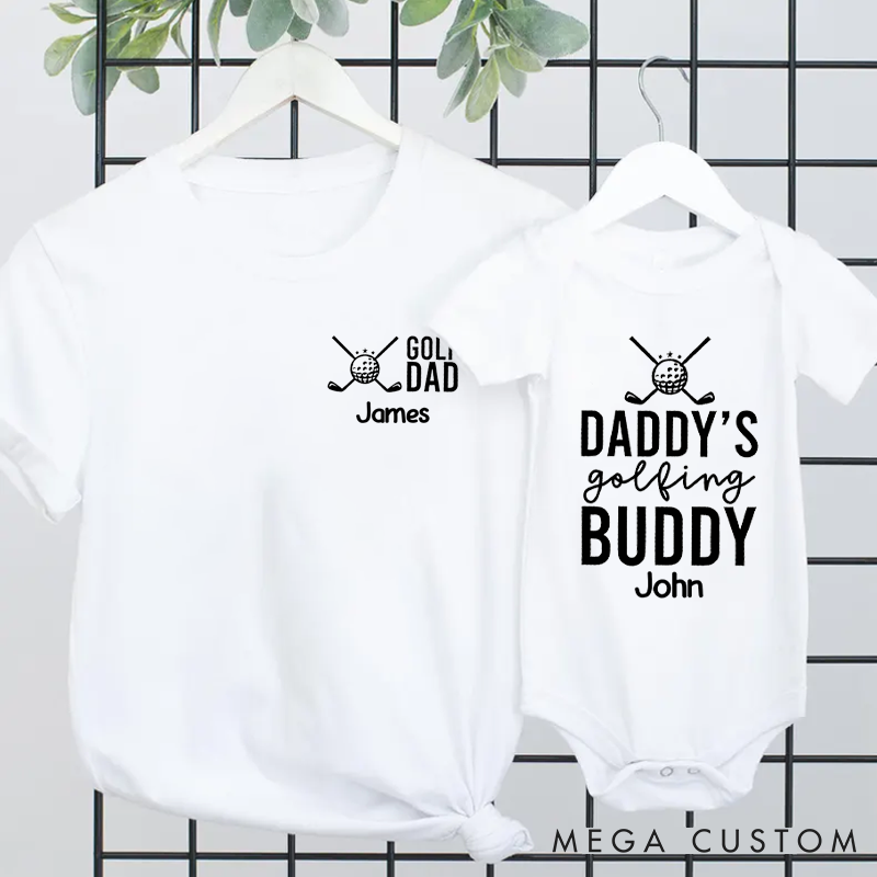 Personalized Golf Dad and Daddy's Golfing Buddy Family Matching Outfit