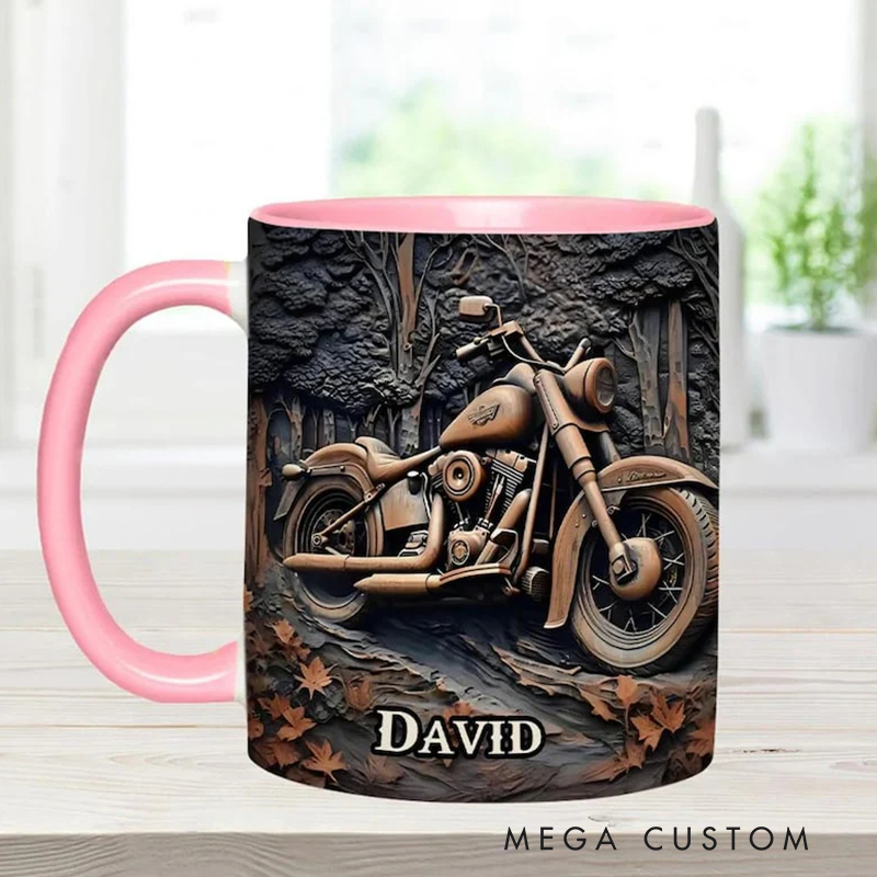 Personalized Motorcycle Mug Custom Name Motorbike Gift Coffee Cup for Riders and Bikers