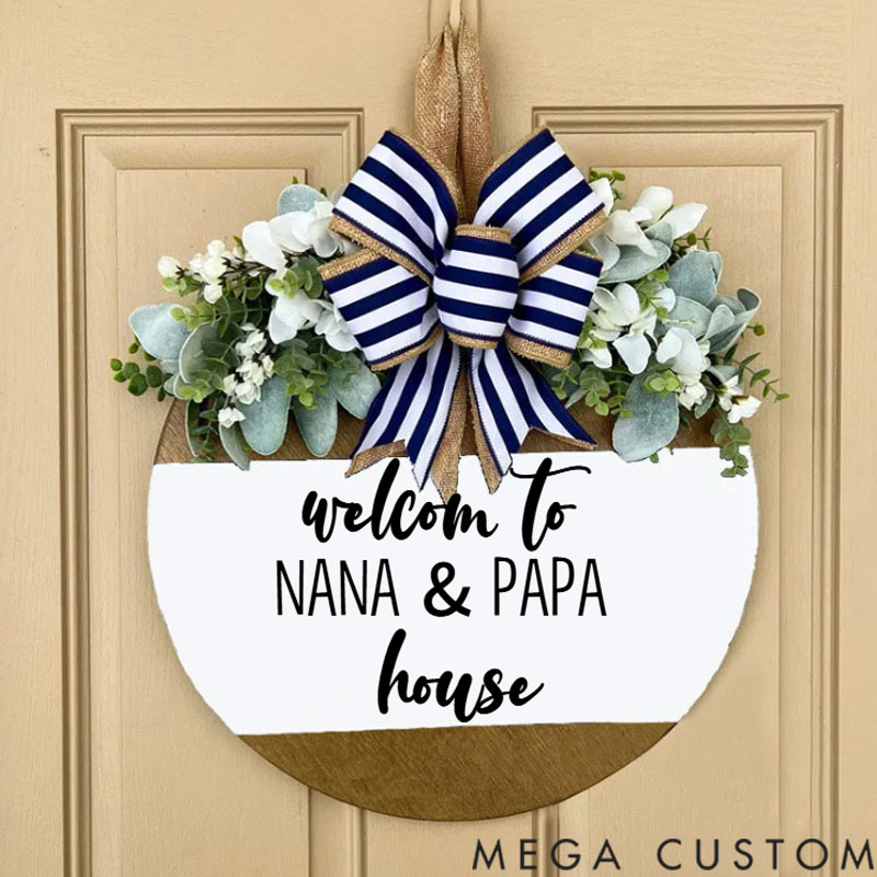 Personilzed Front Door Decor Welcome to Home Sign for Family