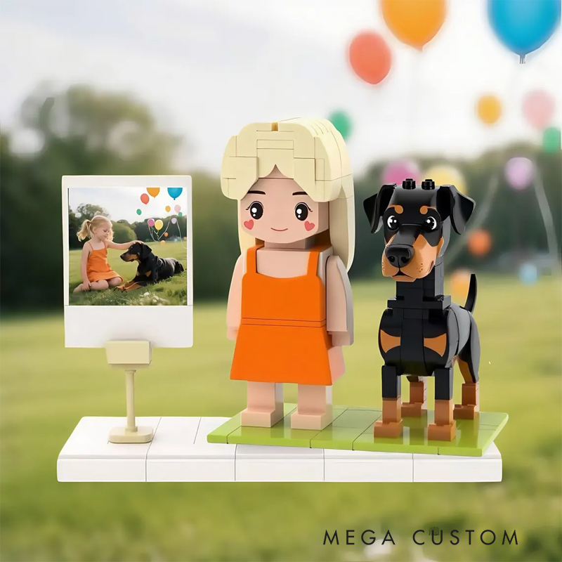 Personalized Custom Pet & Owner Building Block Set, Personalized Brick Figures, Full Body Customizable Block Figures, Handmade Pet Memory Gift, Pet Lover