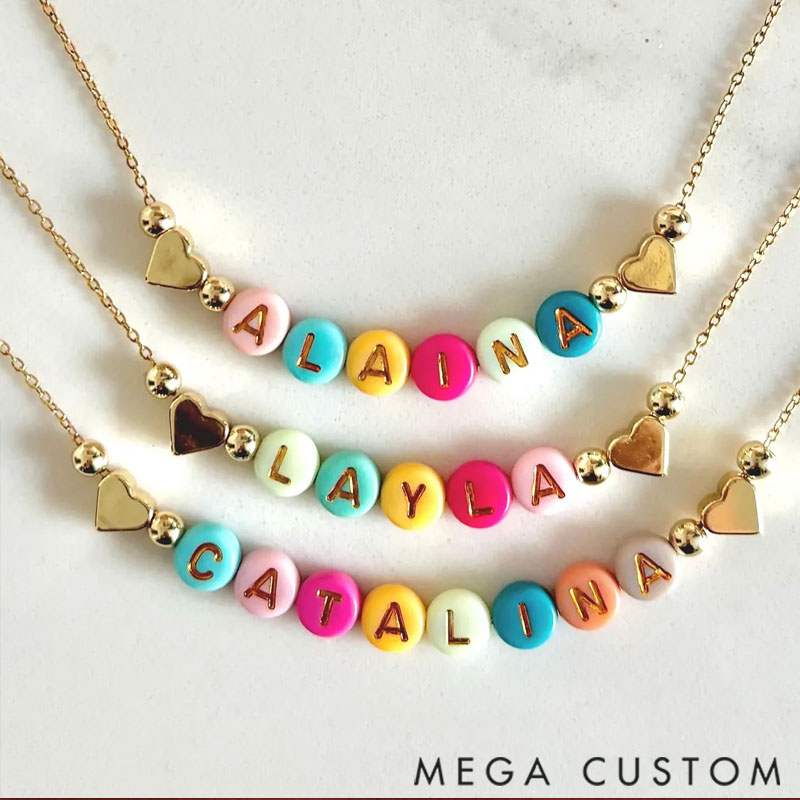 Personalized Bracelets and Necklaces with Custom Names - Valentine's Day and Christmas Gifts for Daughters