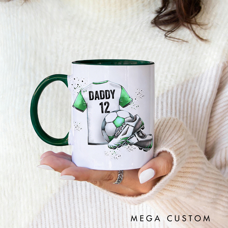 Personalized Soccer Jersey Design Mug with Custom Name and Number for Athletes and Fans