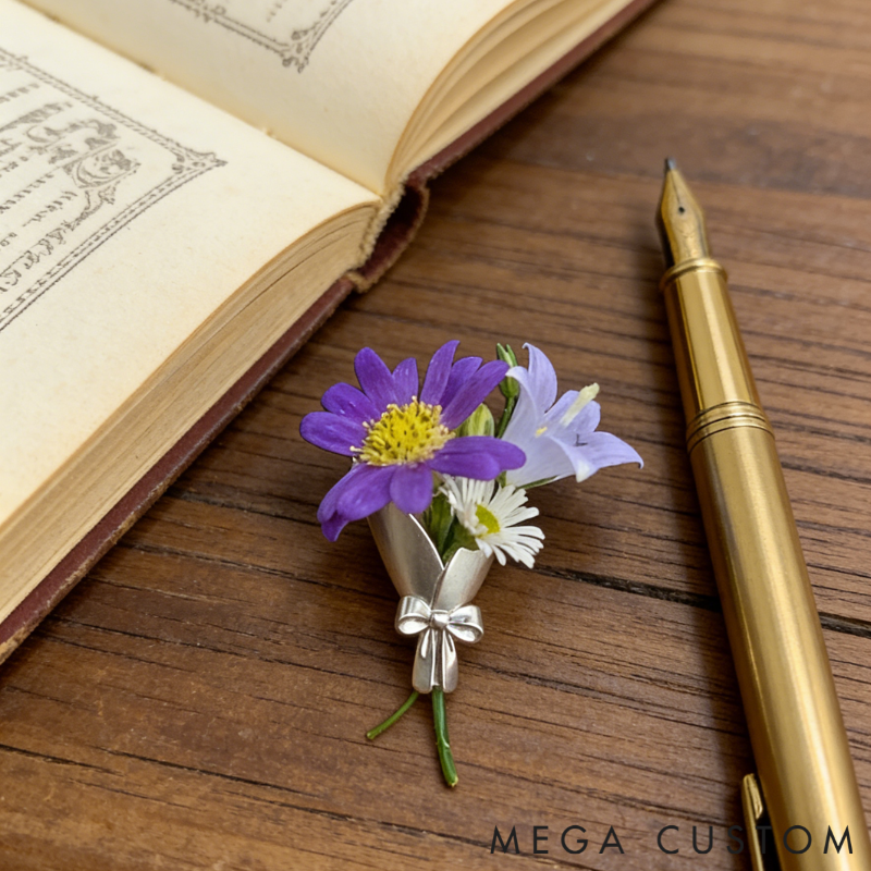 Personalized Customizable Floral Brooch Refreshing Vibe Unique Gift Choice DIY Flower Bouquet Fashion Accessory for Her