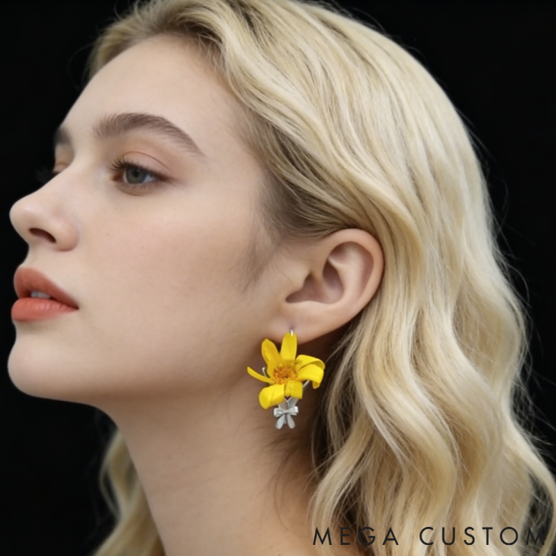 Personalized Floral Design Earrings Refreshing Vibe Unique Gift Choice Fresh Atmosphere Accessories for Her