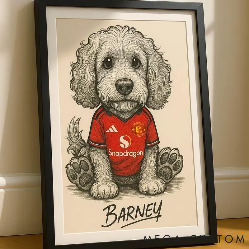 Personalized Pet Lover Football Team Shirt Custom Dog Illustration  Unique Gift for Pet Lovers for Football Fans Pet Portrait