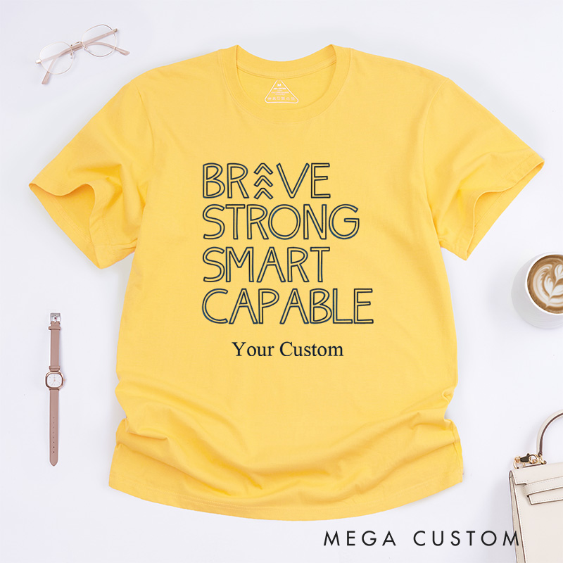Personalized Down Syndrome Awareness Brave Strong Smart Capable T-Shirt