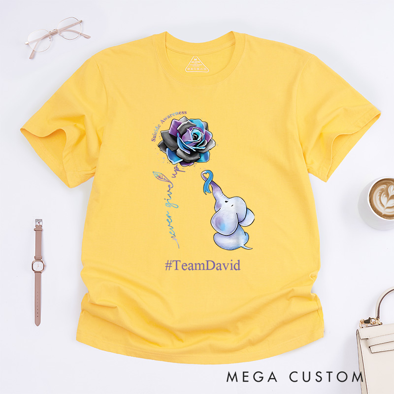Personalized Never Give Up Suicide Awareness T-Shirt