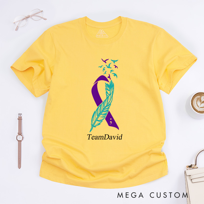 Personalized Feather Suicide Prevention Awareness Mental Health T-Shirt