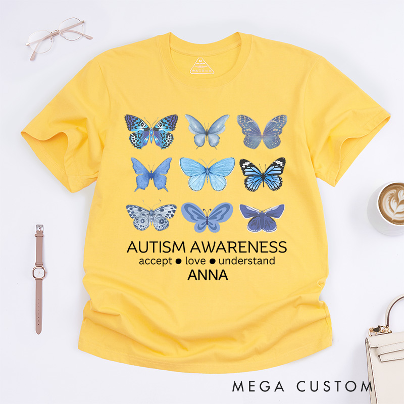 Personalized Autism Awareness T-Shirt Neurodiversity Gift Mental Health Gift
