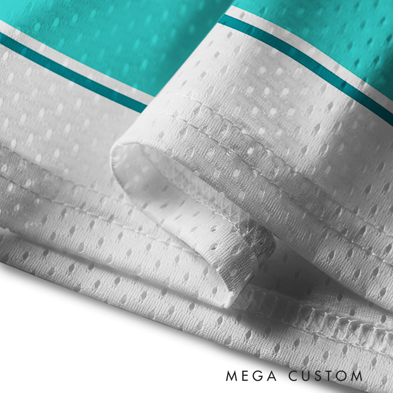 Personalized Teal and White Jersey with Custom Team and Player Details 