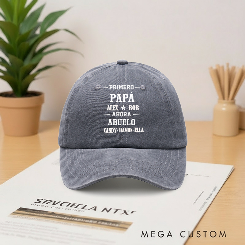 Personalized Prime Vintage Washed Denim Baseball Cap Gifts for Dad Grandma