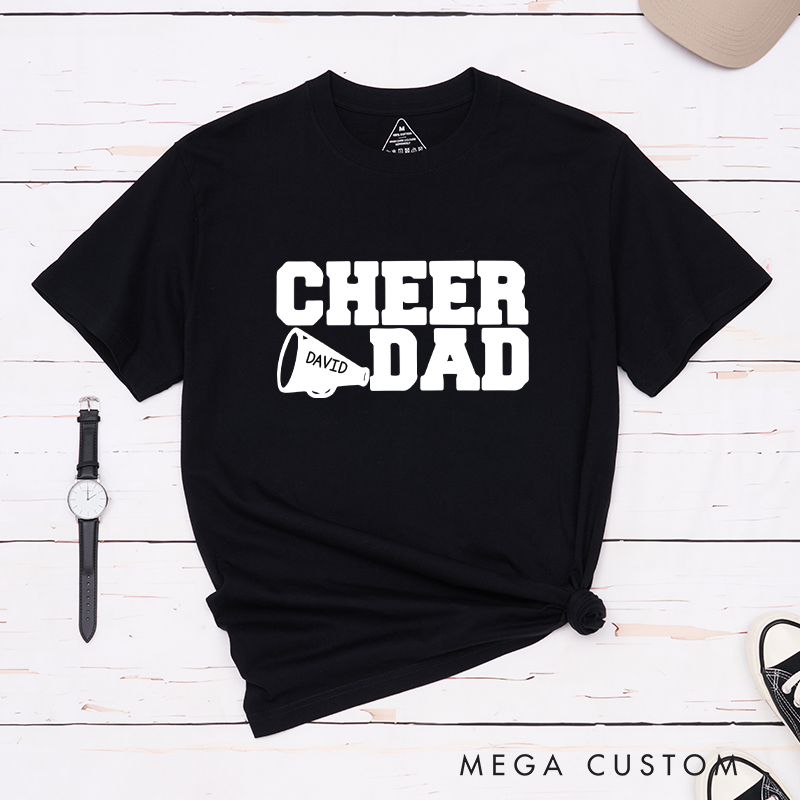 Personalized Cheer Dad T-Shirt with Custom Name