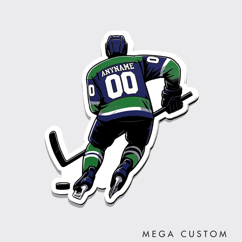 Personalized Hockey Fridge Magnet with Custom Player Name And Number