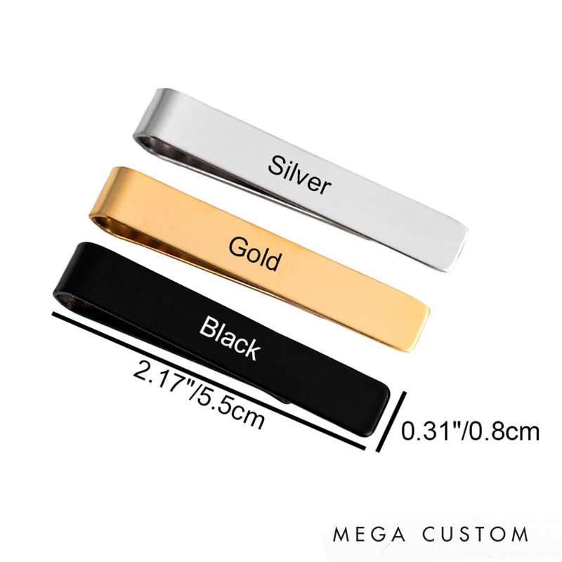 Personalized I Love You To The Moon And Back Engagement Wedding Tie Clip Silver Tie Bar