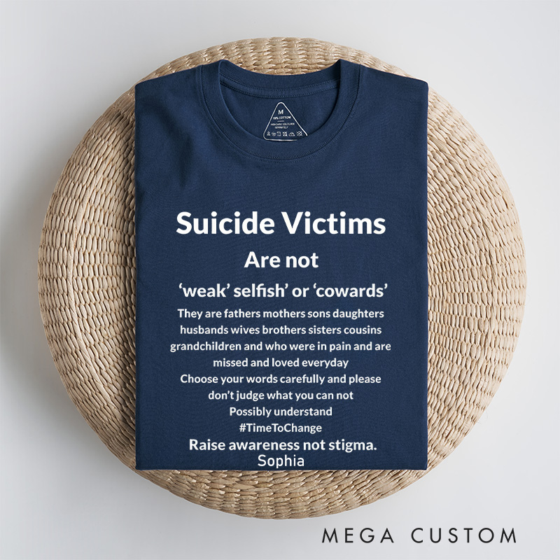Personalized Suicide Victims T-shirt Focus on Mental Health Suicide Prevention Awareness Gift