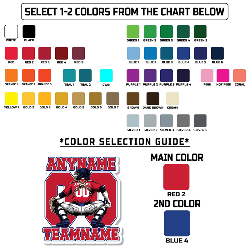 Personalized Catcher Baseball Fridge Magnet with Custom Name and Team Name 