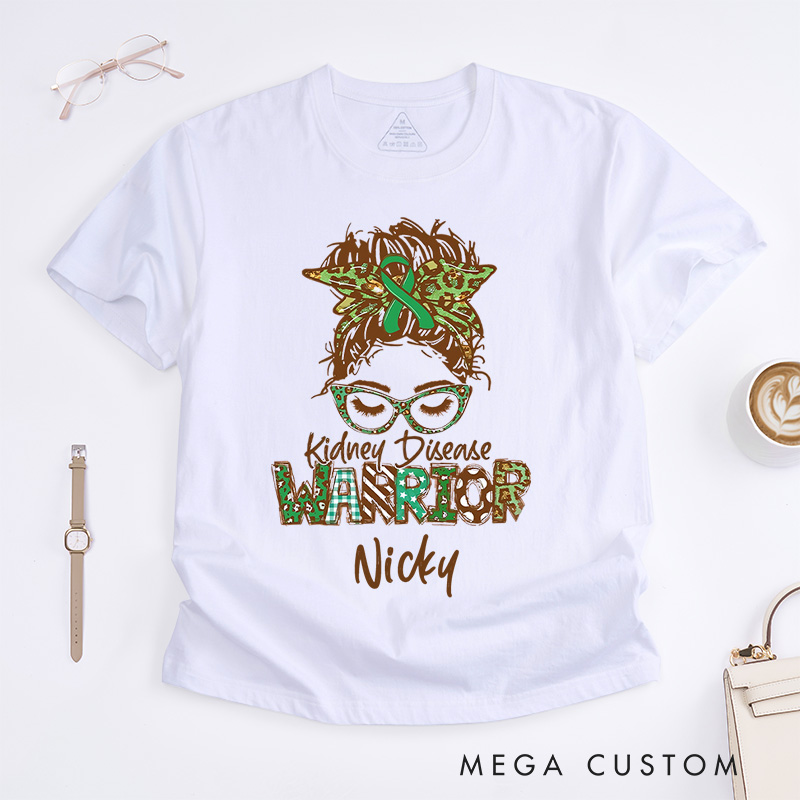 Personalized Kidney Disease Warrior T-Shirt Support Gift for Cancer Patient
