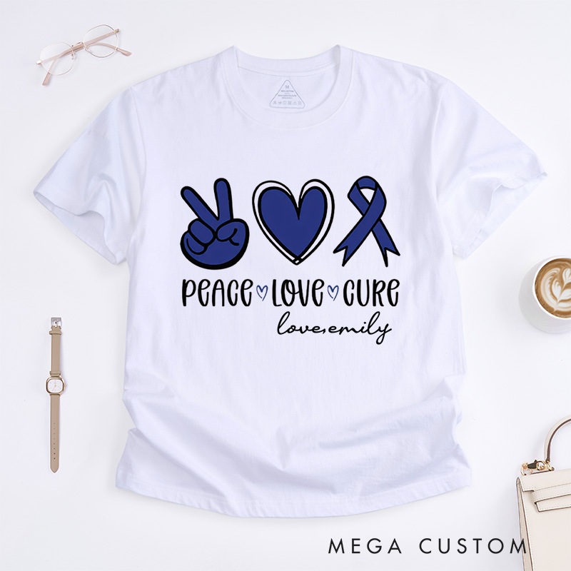 Personalized Colon Cancer T-Shirt Cancer Support Squad Gift