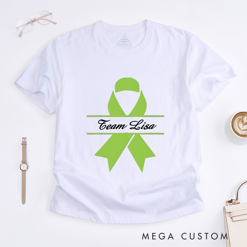 Personalized Lymphoma Cancer Awareness Support Team T-Shirt