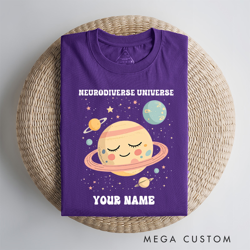 Personalized Neurodiverse Universe T-Shirt Autism Awareness Gifts