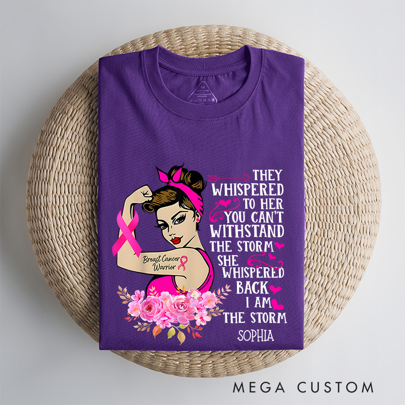 Personalized Breast Cancer Warrior Shirts Pink Power A Brave Declaration In October We Wear Pink Woman Day Tee
