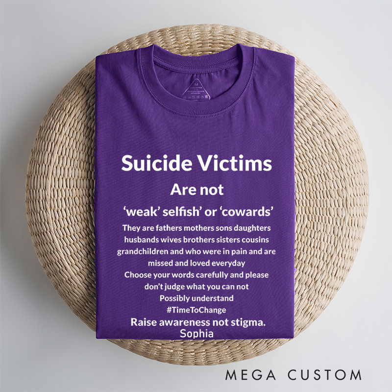 Personalized Suicide Victims T-shirt Focus on Mental Health Suicide Prevention Awareness Gift
