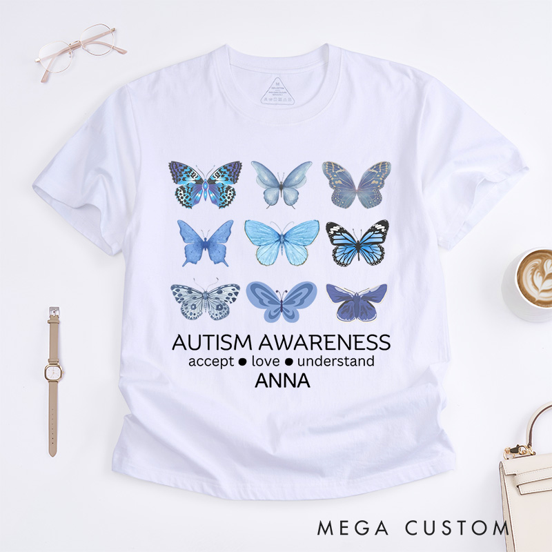 Personalized Autism Awareness T-Shirt Neurodiversity Gift Mental Health Gift