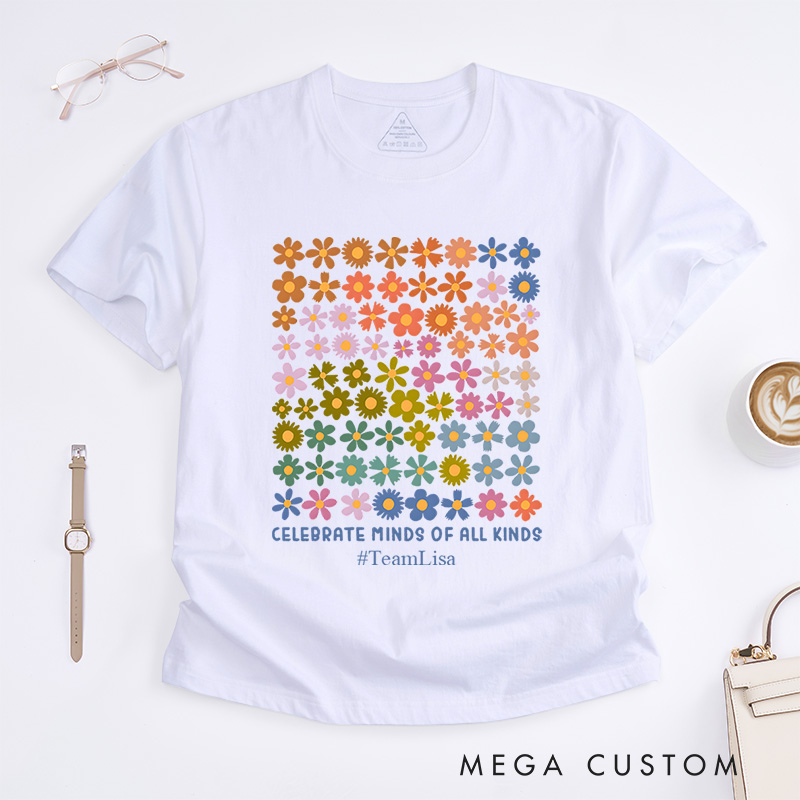 Personalized Celebrate Minds Of All Kinds Autism Awareness Inclusion Advocacy T-Shirt  