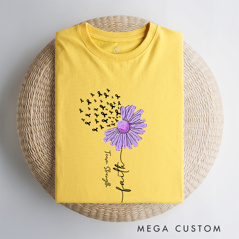 Personalized Alzheimer Fighter Flower T-Shirt  Alzheimers Gift Caring for patients with diseases